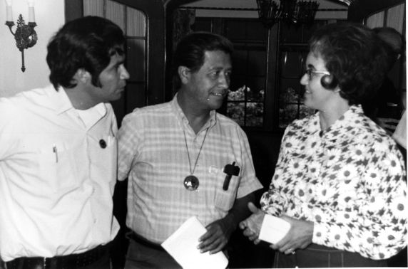 (3301) Cesar Chavez, Dave Hernandez, Olga Sandman, 1972 (3301) Cesar Chavez, Dave Hernandez, Olga Sandman, 1972